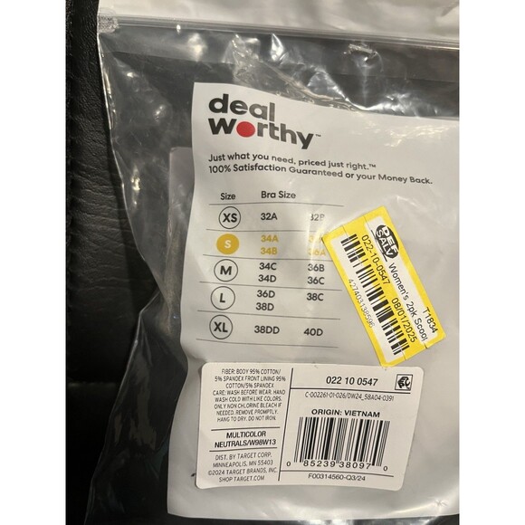 Women's 2pk Cotton Blend Scoop Back Bralette Black/Heathered Gray Size Small - Picture 6 of 8